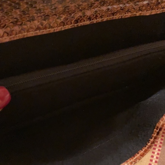 Snakeskin convertible clutch and matching wallet